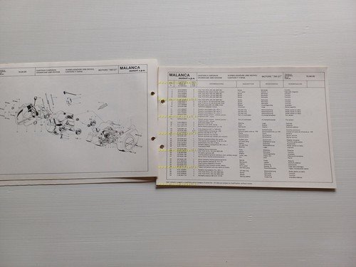 Malanca catalogo ricambi MOTORE 150 GT anni 70 Engine spare …