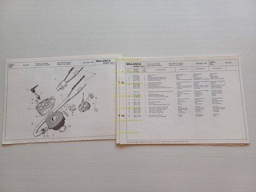 Malanca catalogo ricambi MOTORE 50 3M originale - ENGINE spare …