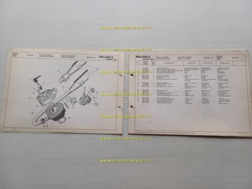 Malanca catalogo ricambi MOTORE D 50 anni 70 Engine spare …