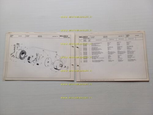 Malanca catalogo ricambi MOTORE D 50 anni 70 Engine spare …