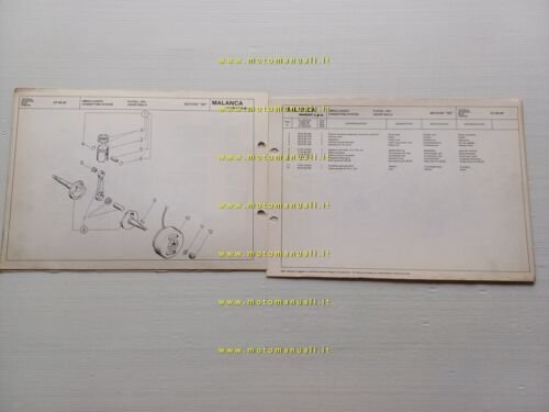 Malanca catalogo ricambi MOTORE M2 50 anni 70 Engine spare …