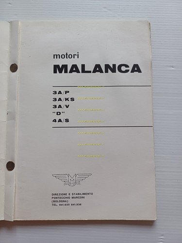 Malanca catalogo ricambi motori 50 3A-P 3A-KS 3A-V 4A-S originale