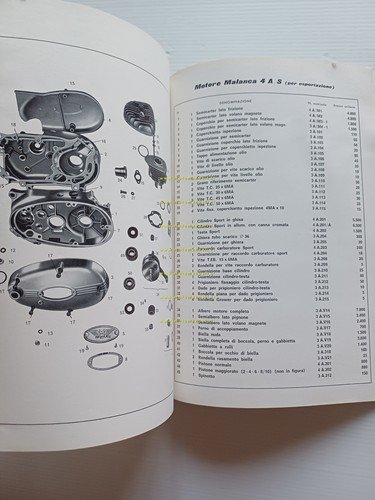Malanca catalogo ricambi motori 50 3A-P 3A-KS 3A-V 4A-S originale