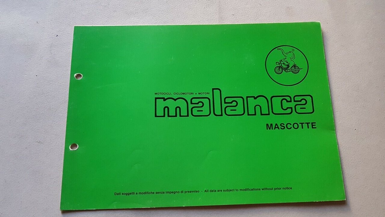 Malanca catalogo ricambi telaio Mascotte + Jolly 50 anni 70 …