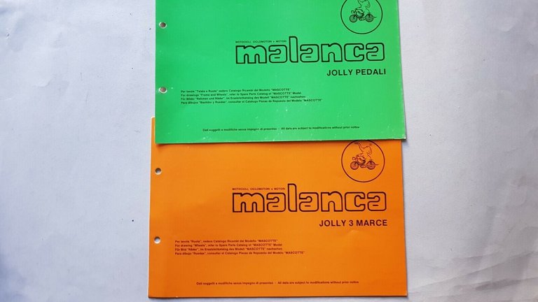 Malanca catalogo ricambi telaio Mascotte + Jolly 50 anni 70 …