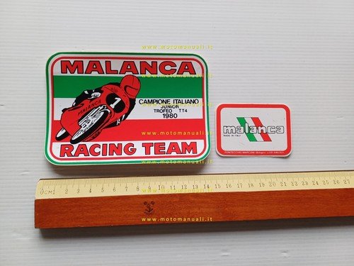 Malanca lotto 2 adesivi pubblicitari originali anni '80 genuine factory …
