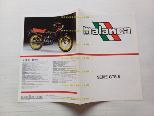 Malanca Serie GTS 5 50 1984 depliant originale ciclomotore brochure