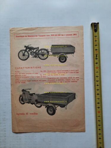 Marchetti Stabil carrello appendice per moto depliant anni 50 originale …