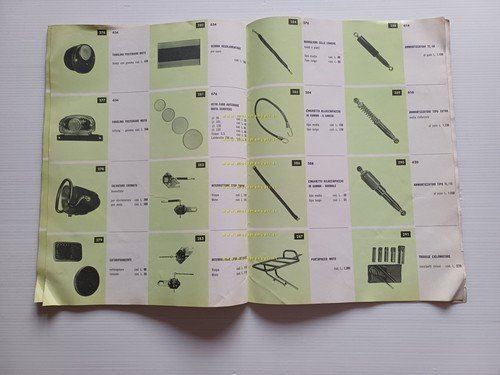 Marchi catalogo accessori Vespa Lambretta ciclomotori moto 1962 originale