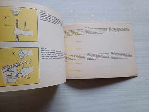 Marzocchi Forcella Piffero 1980 manuale uso officina ORIGINALE workshop manual