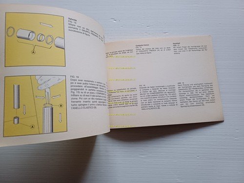 Marzocchi Forcella Piffero 1980 manuale uso officina ORIGINALE workshop manual
