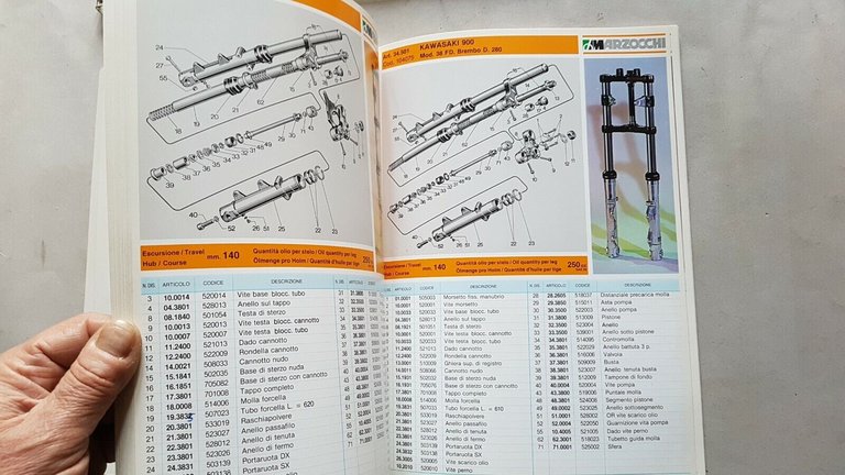 Marzocchi Forcelle catalogo ricambi originale 1979 Ducati Morini Laverda Moto