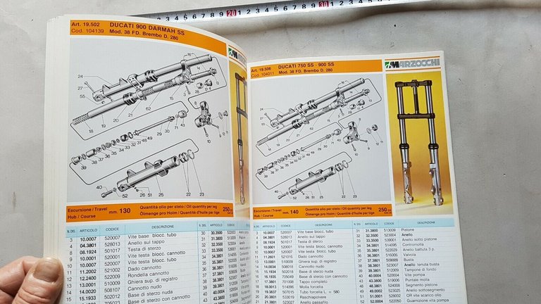 Marzocchi Forcelle catalogo ricambi originale 1979 Ducati Morini Laverda Moto