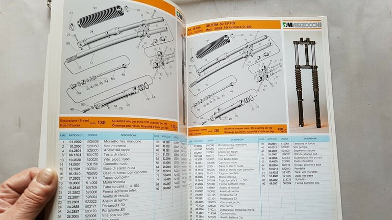 Marzocchi Forcelle catalogo ricambi originale 1979 Ducati Morini Laverda Moto