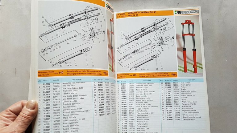 Marzocchi Forcelle catalogo ricambi originale 1979 Ducati Morini Laverda Moto