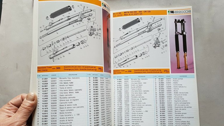 Marzocchi Forcelle catalogo ricambi originale 1979 Ducati Morini Laverda Moto
