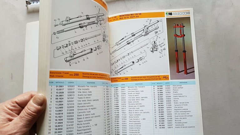 Marzocchi Forcelle catalogo ricambi originale 1979 Ducati Morini Laverda Moto