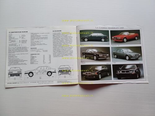 Maserati 2.24v 1989 depliant ITALIANO originale brochure auto