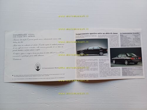 Maserati 4.24V - Spyder - Ghibli - Shamal 1993 depliant …
