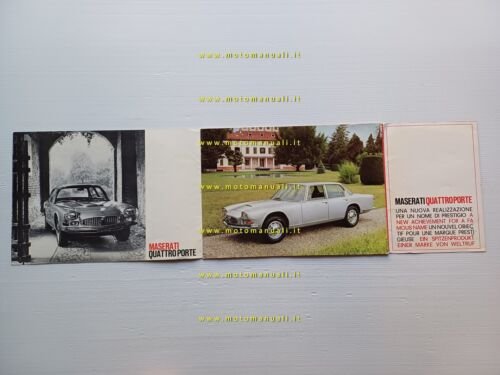Maserati 4 Porte Quattroporte 4.2 1964 depliant originale italiano