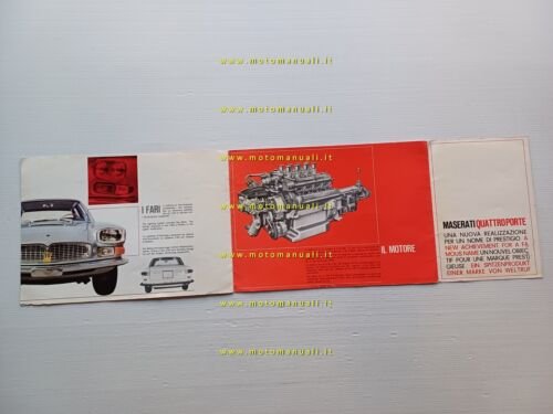 Maserati 4 Porte Quattroporte 4.2 1964 depliant originale italiano