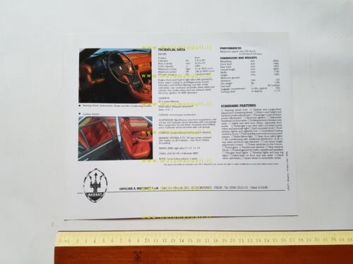 MASERATI 425 1983 depliant inglese originale