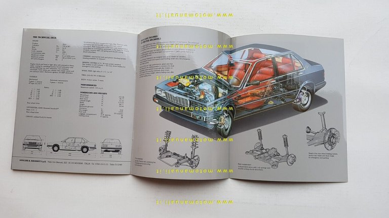 Maserati 425 1984 depliant originale INGLESE English Text