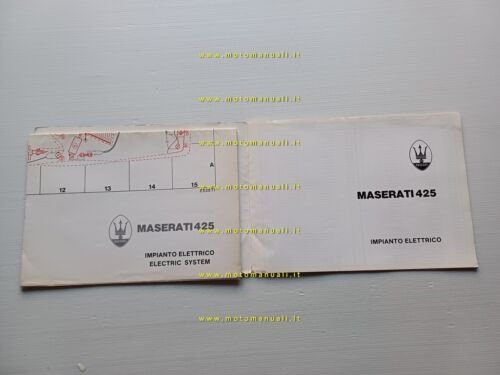 Maserati 425 1985 manuale officina riparazione impianto elettrico originale