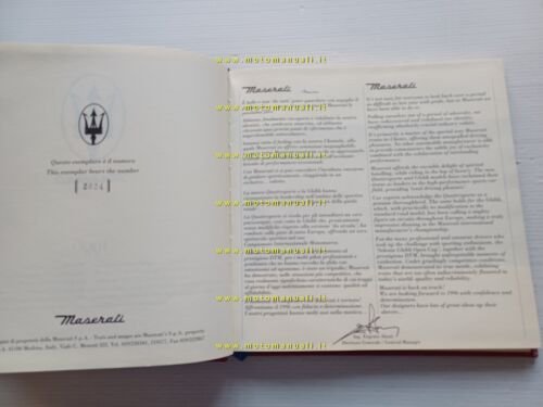 Maserati agenda 1996 numerata n. 2024