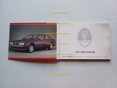 Maserati Biturbo 1a serie manuale uso manutenzione originale italiano