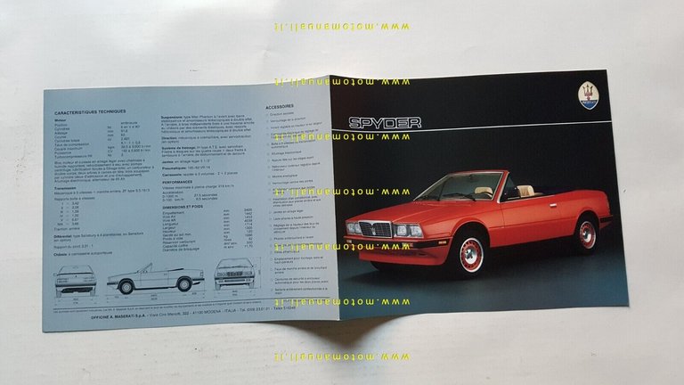 MASERATI Biturbo Spyder 1984 depliant originale FRANCESE French text