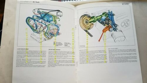 Maserati HI-TECH press news 1985 depliant originale brochure