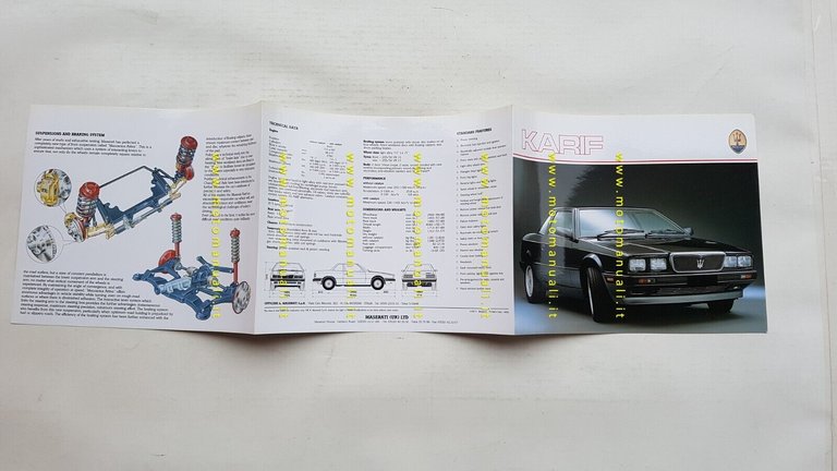MASERATI KARIF 1988 depliant originale INGLESE