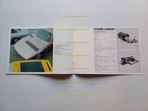 Maserati Khamsin 1974 depliant originale auto epoca ITALIANO car brochure