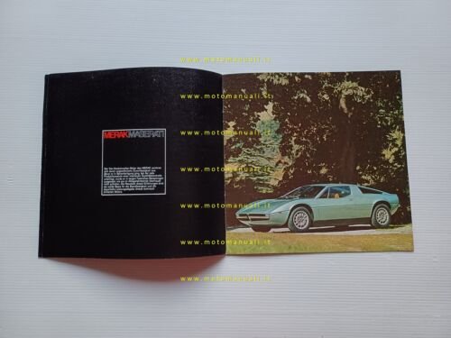Maserati Merak 3.0 1974 depliant originale testo tedesco