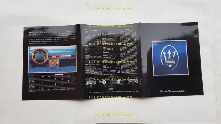 MASERATI Quattroporte 2.8 6V depliant originale INGLESE ENGLISH Text