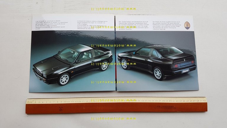 MASERATI SHAMAL 1990 depliant originale FRANCESE TEDESCO French German text