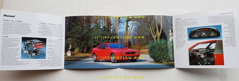 MASERATI SHAMAL 1990 depliant originale FRANCESE TEDESCO French German text