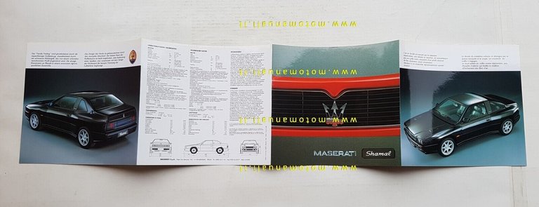 MASERATI SHAMAL 1990 depliant originale FRANCESE TEDESCO French German text