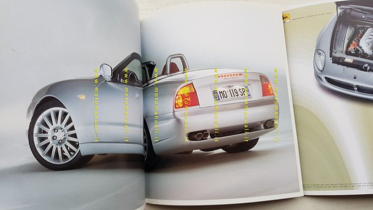 MASERATI Spyder 2001 depliant originale inglese ENGLISH TEXT