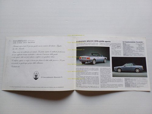 Maserati Spyder i + modelli 1993 depliant originale italiano