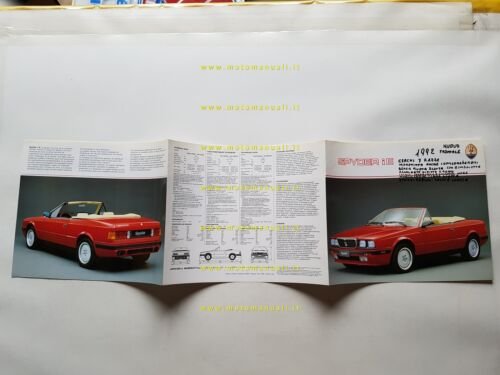 Maserati Spyder iE 1990 depliant originale inglese
