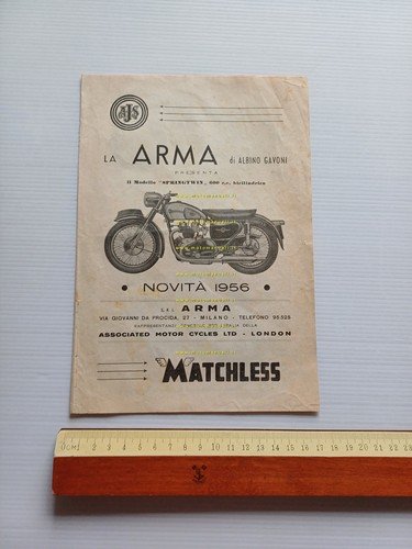 Matchless modelli 1956 depliant ITALIANO originale
