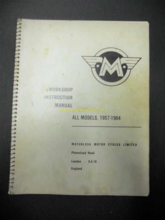 Matchless modelli 1957-1964 Twin ristampa manuale officina workshop manual