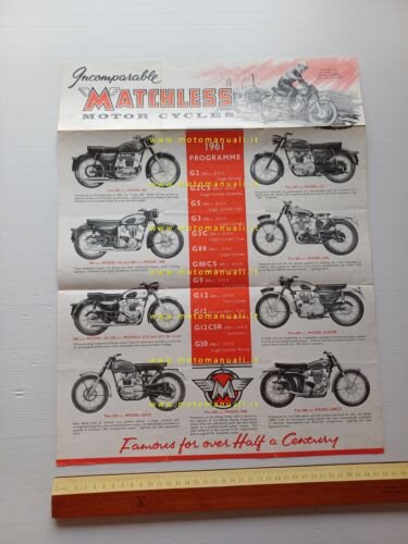 Matchless modelli 1961 depliant poster inglese originale