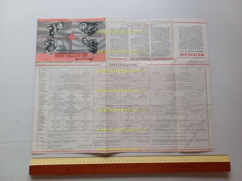 Matchless modelli 1961 depliant poster inglese originale