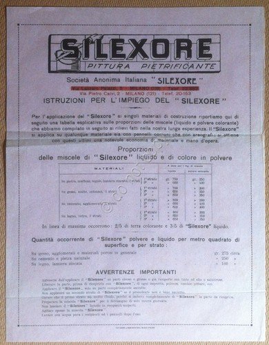 Materiali edili - Volantino pubblicitario Silexore - pittura pietrificante | Immagine principale