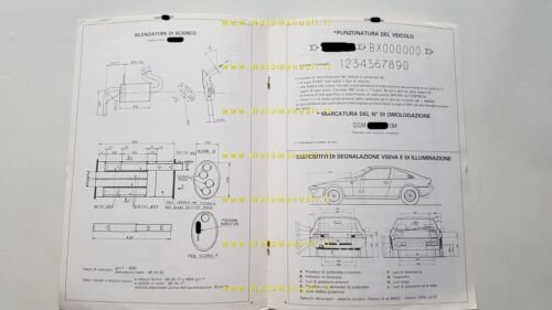 MATRA Murena 1.6 1980 facsimile scheda omologazione DGM originale