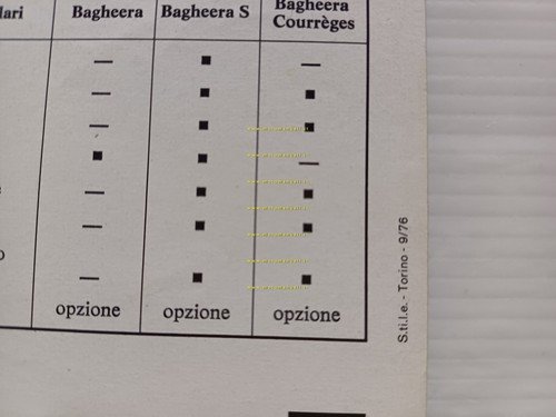 Matra Simca Bagheera 1976 depliant italiano originale