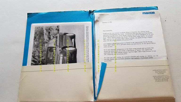 Mazda 1991 cartella stampa originale press kit